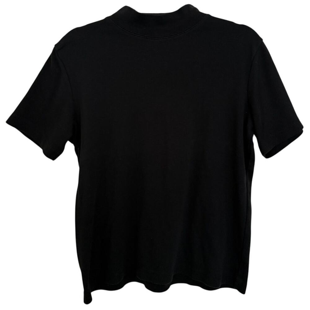 Ultra Soft Black Mock Neck Shortsleeve Minimalcore Work Office Casual Basics M